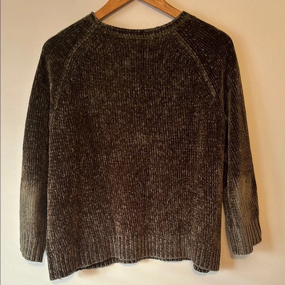 LOFT Outlet Olive Green Crew Neck Sweater - Picture 3 of 4